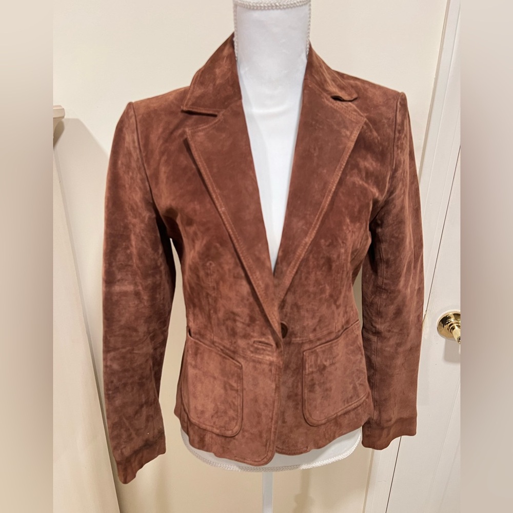 Suede blazer jacket